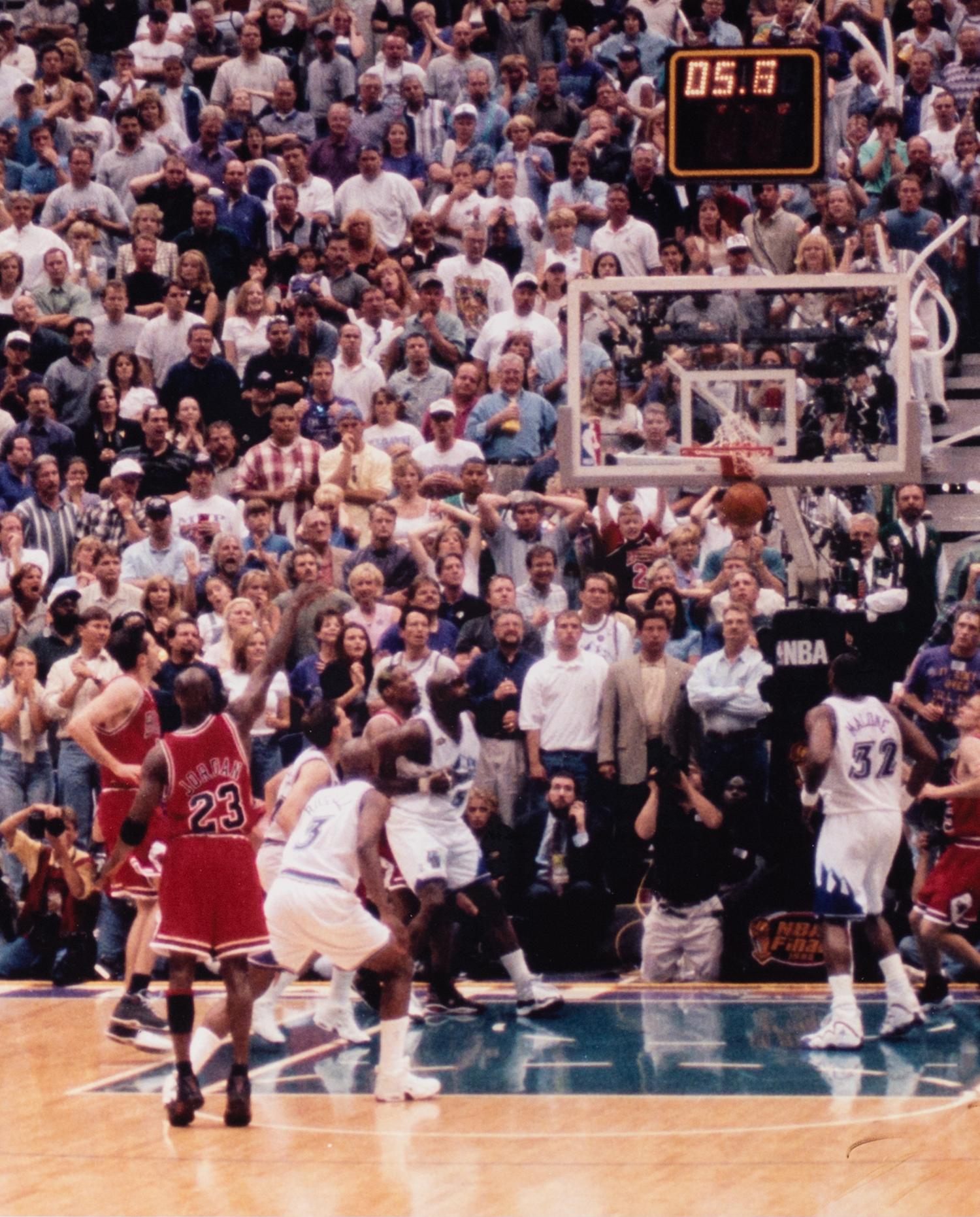 A Michael Jordan Signed Autograph 1998 NBA Finals Last Shot Signed Autograph Display (Beckett Authentication Services Letter),