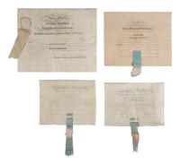[MEDICINE]. Diplomas from the Atlee family, prominent Pennsylvania doctors and medical innovators.