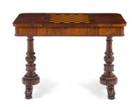 A Regency Rosewood Game Table Height 28 1/2 x width 42 x depth 20 3/4 inches. — EARLY 19TH CENTURY