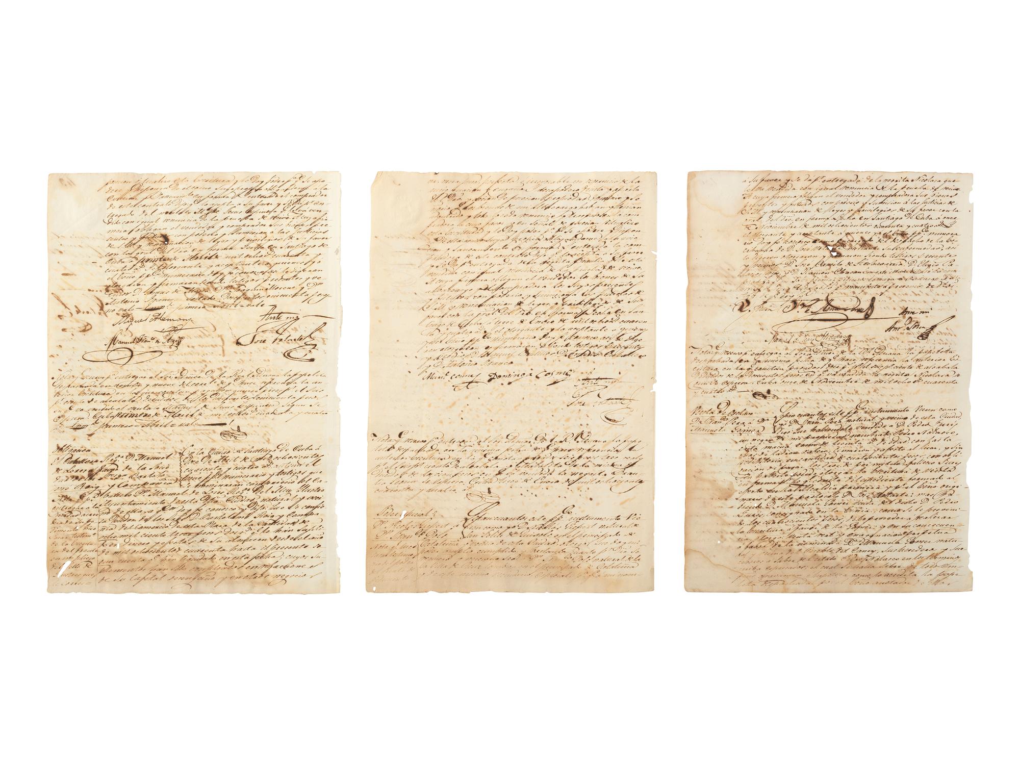 [ENSLAVEMENT & ABOLITION]. A group of 12 documents regarding the sale of enslaved persons in Cuba. 1844-1873.