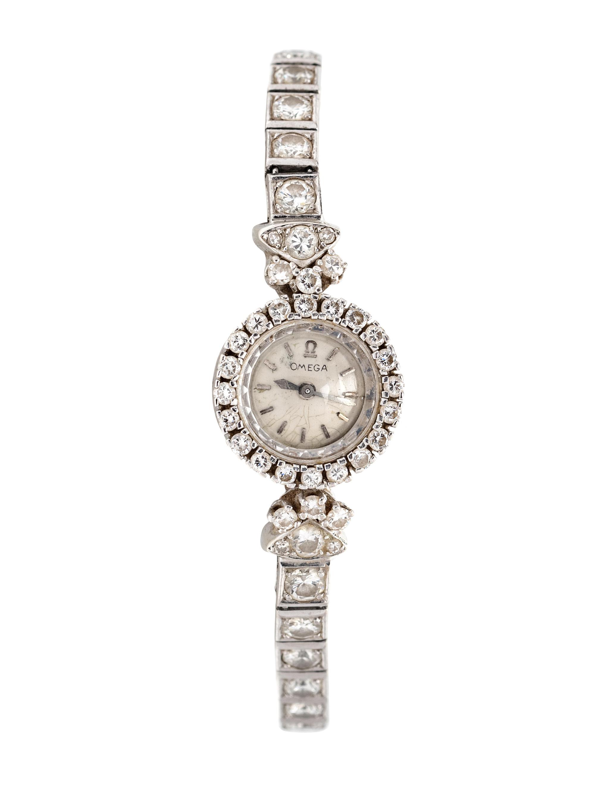 Omega, Gold and Diamond Wristwatch