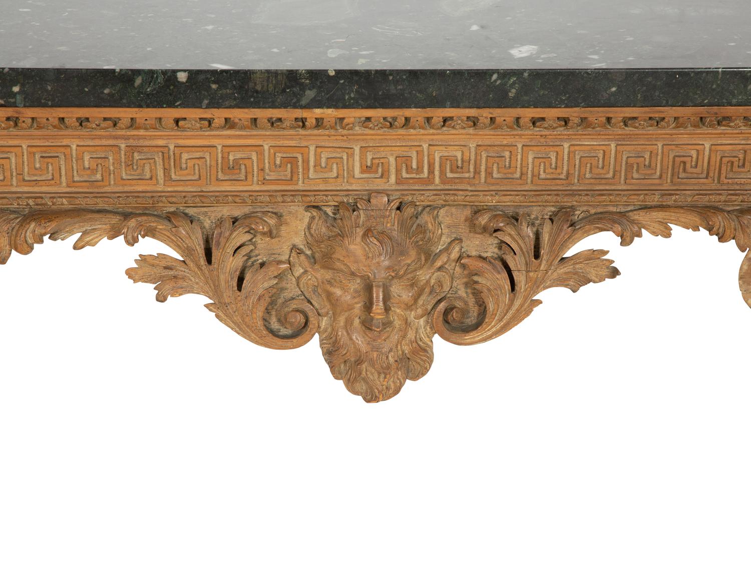 A George II Carved Pine Marble-Top Console Table