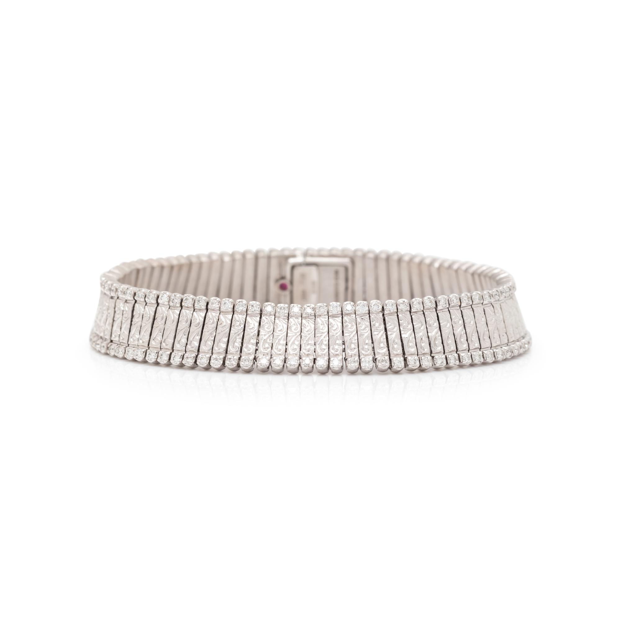 ROBERTO COIN, WHITE GOLD AND DIAMOND BRACELET