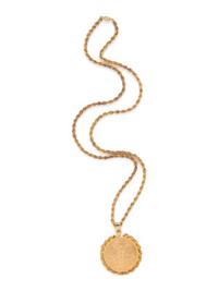 YELLOW GOLD COIN PENDANT NECKLACE