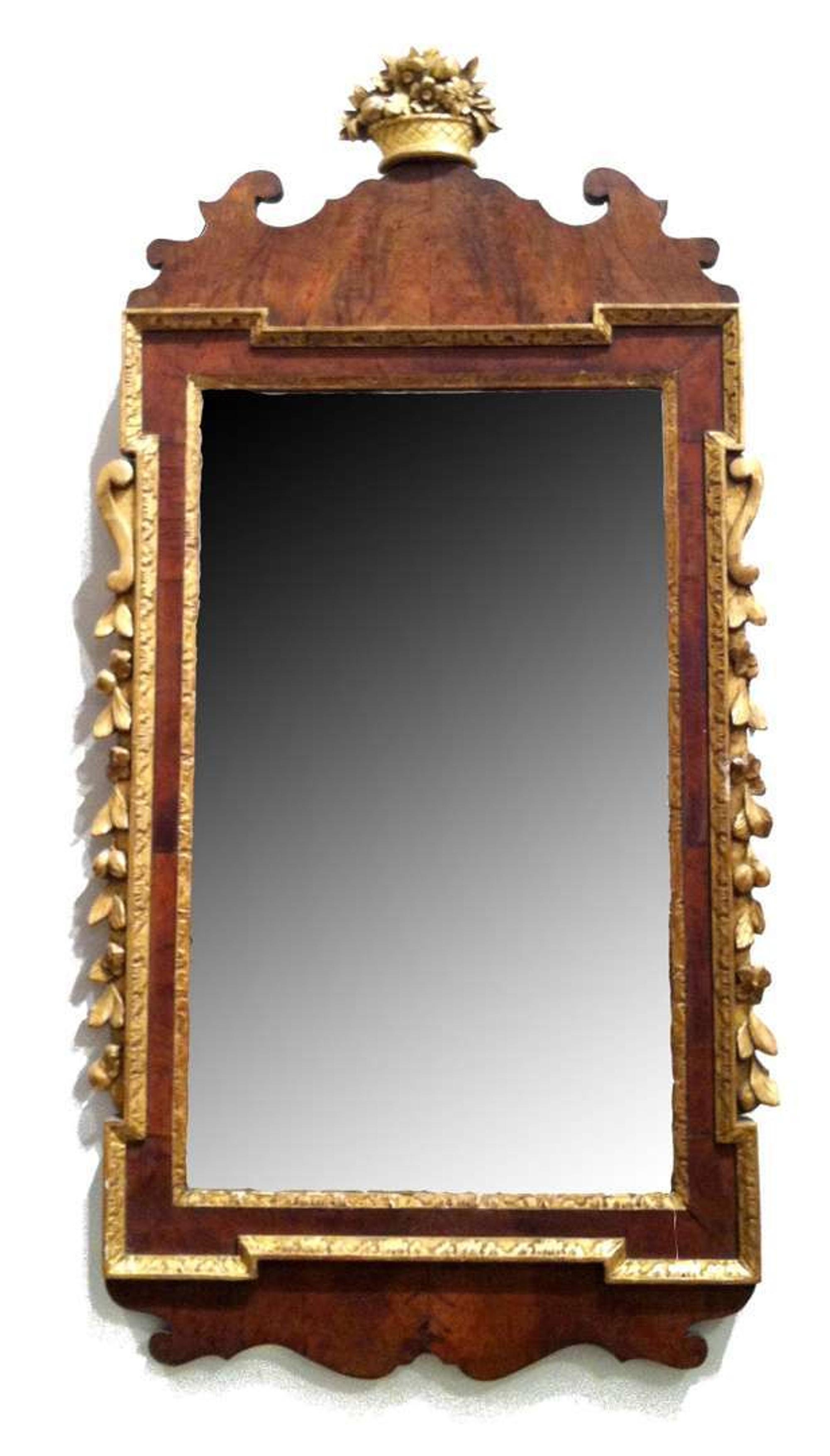 George II mahogany and parcel gilt pier mirror mid 18th century