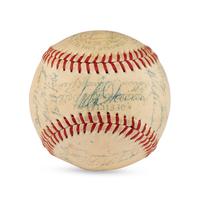A 1956 Cleveland Indians Team Signed Autograph Baseball (PSA Letter of Authenticity),