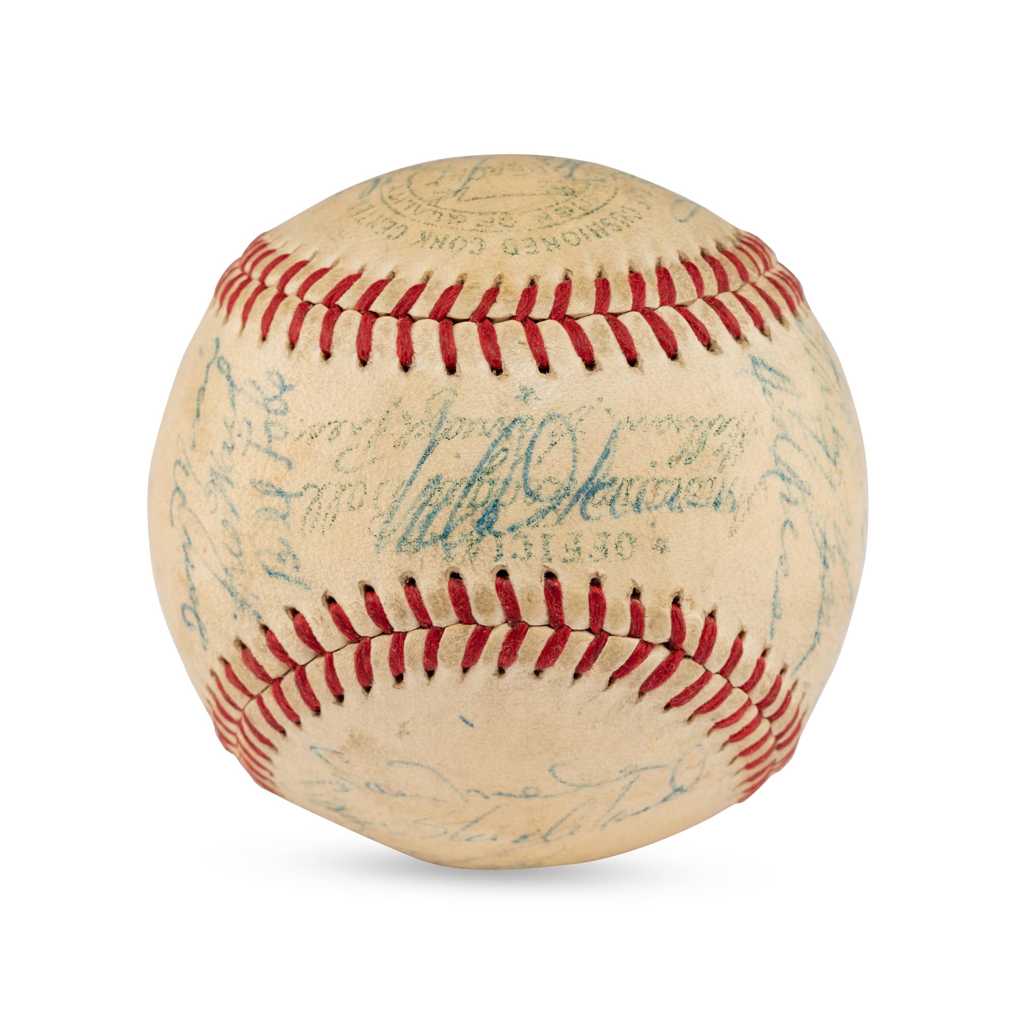 A 1956 Cleveland Indians Team Signed Autograph Baseball (PSA Letter of Authenticity),