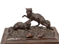 Three Black Forest Carved Wood Humidors