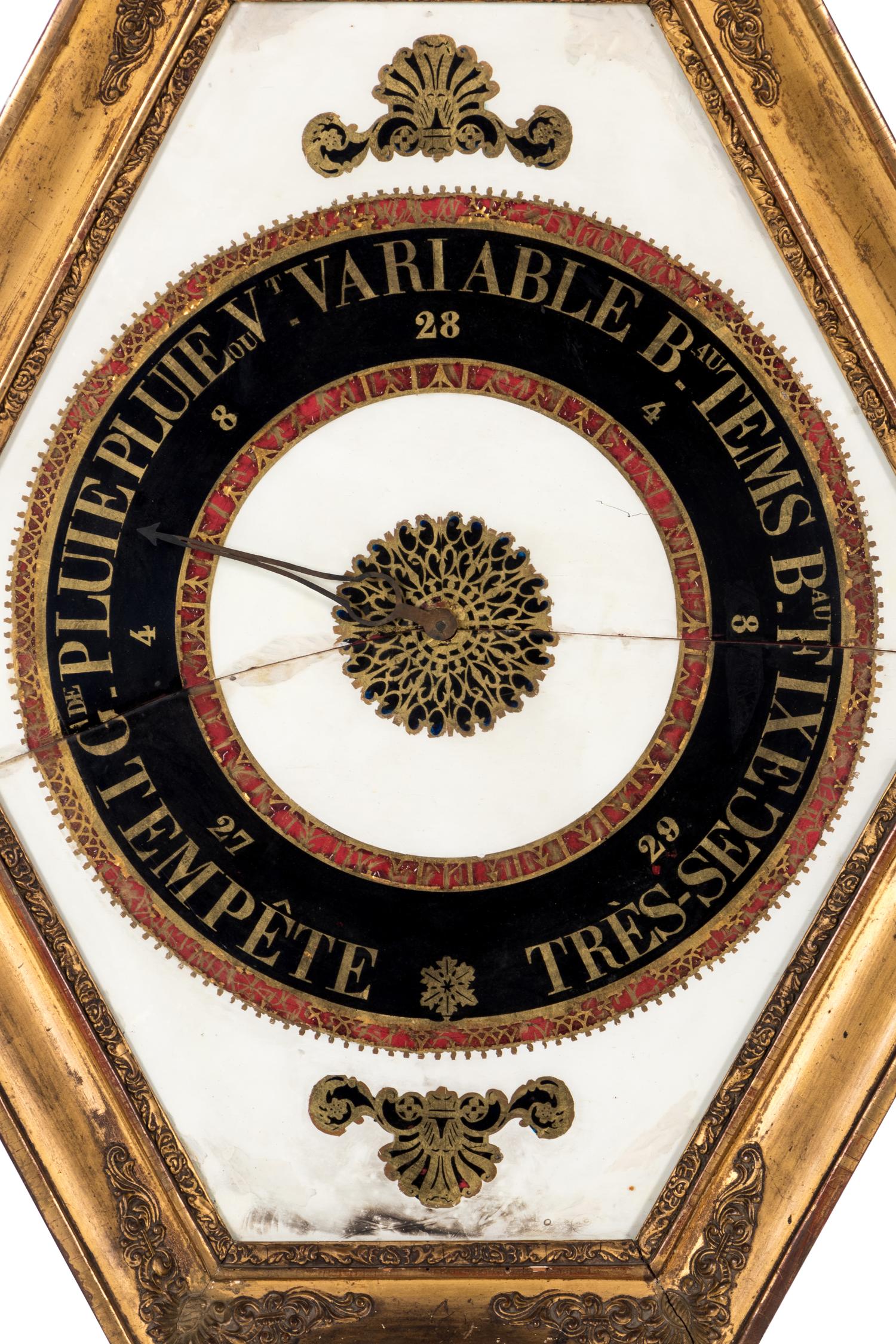 A French Giltwood Barometer and Thermometer