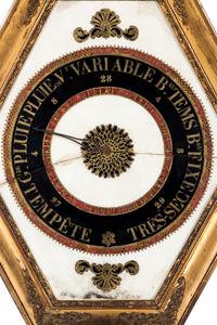 A French Giltwood Barometer and Thermometer