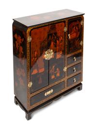 A Chinese Export Style Painted Cabinet
