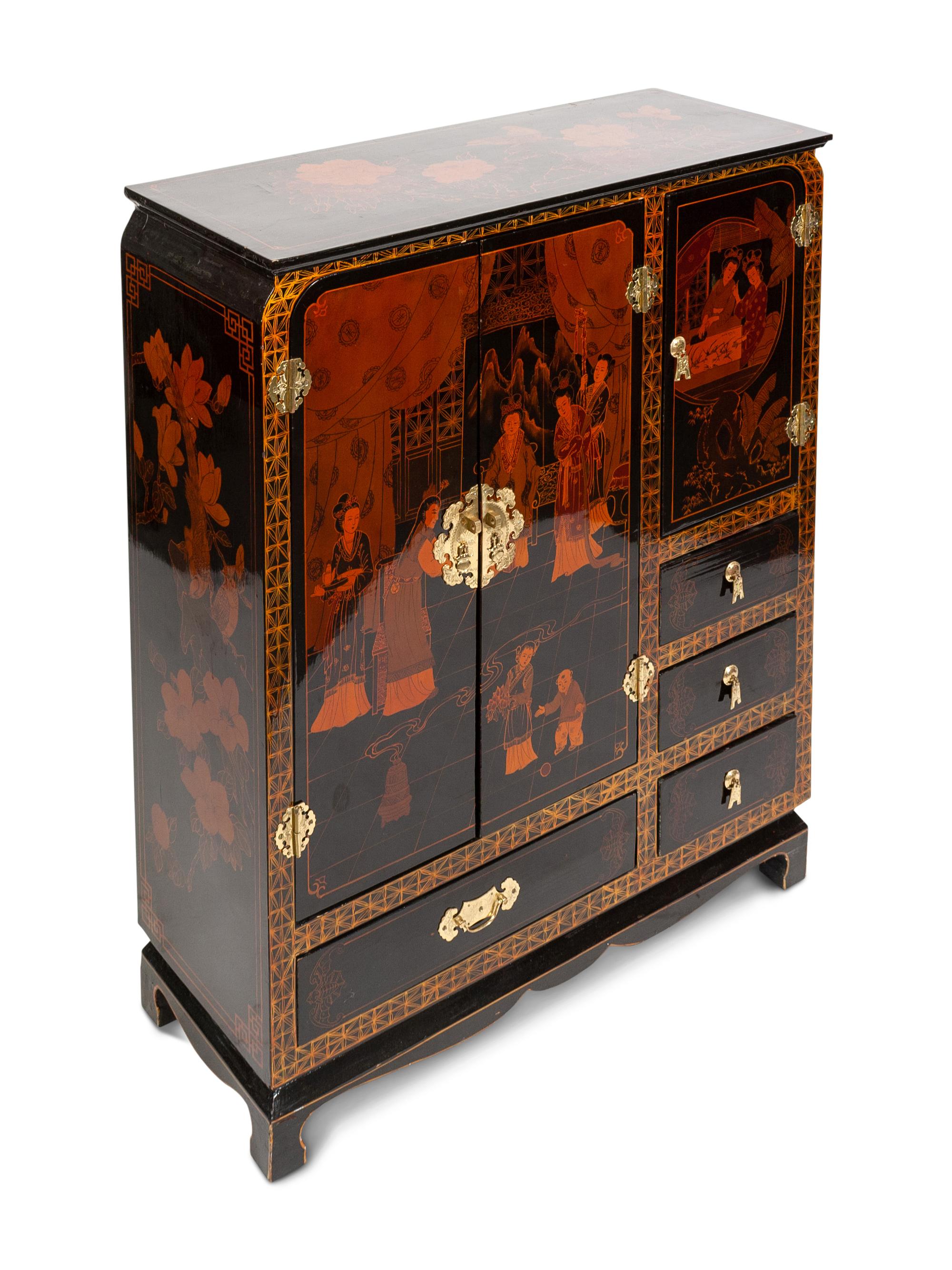 A Chinese Export Style Painted Cabinet