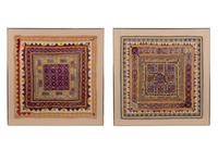 A Pair of Framed Indian Chakla Cloths
