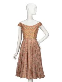 Galanos, Floral Chiffon Dress