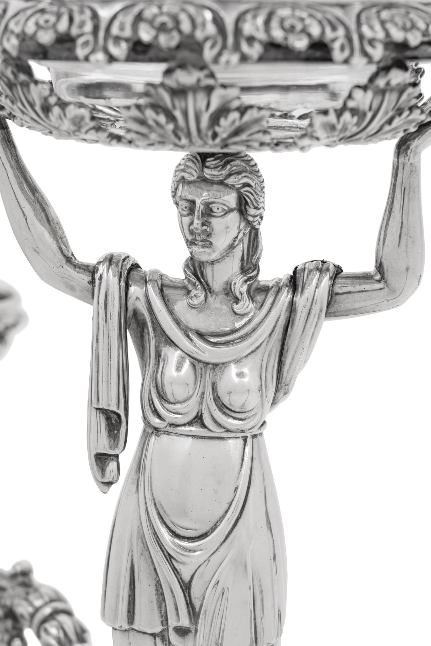 A Sheffield Silver-Plate and Cut Glass Epergne