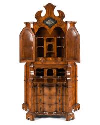 A Venetian Walnut Bureau Bookcase