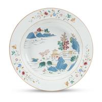 Chinese Export porcelain famille rose large basin 18th century