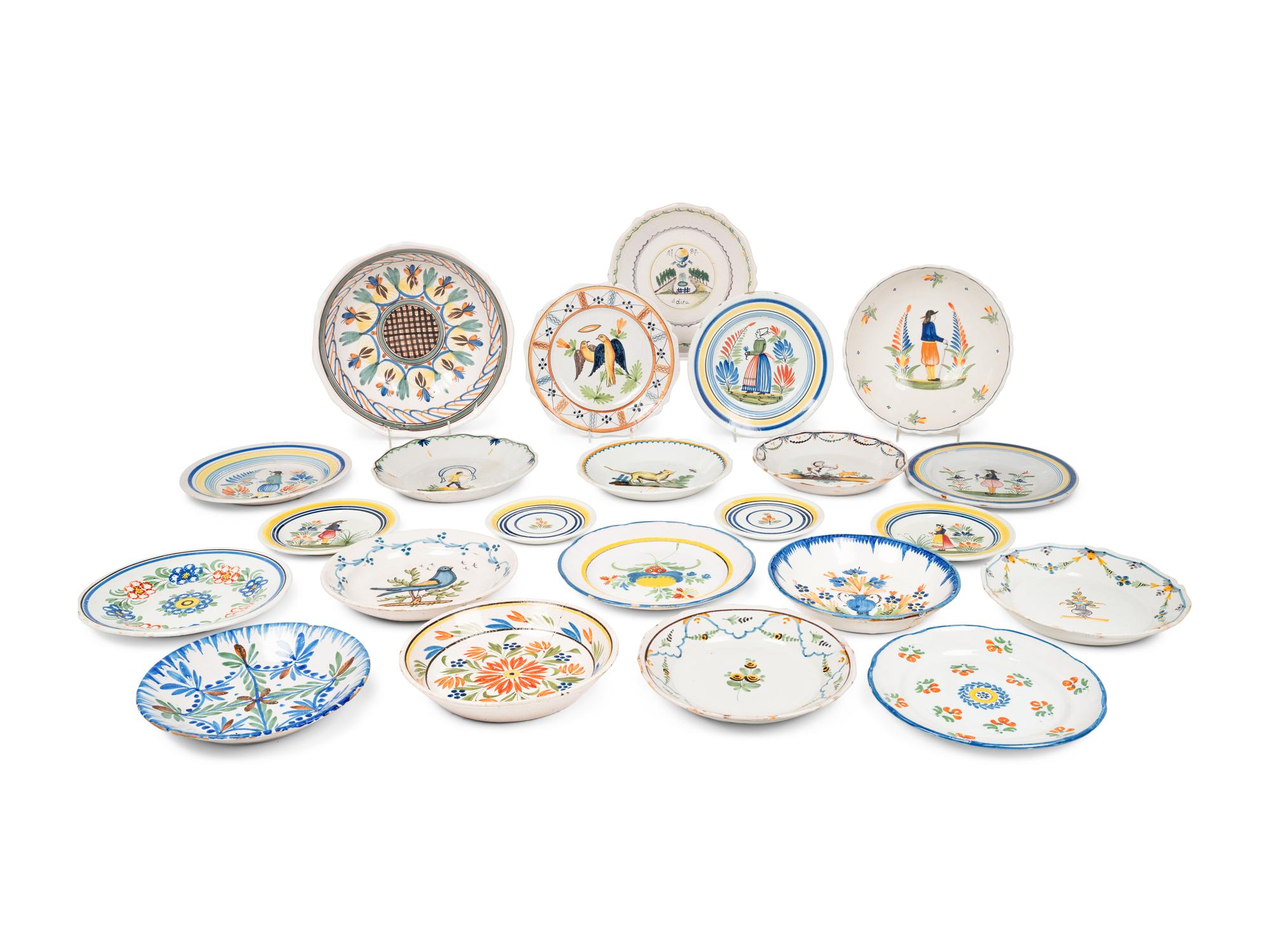 A Large Collection of Henriot Quimper Faience Pottery