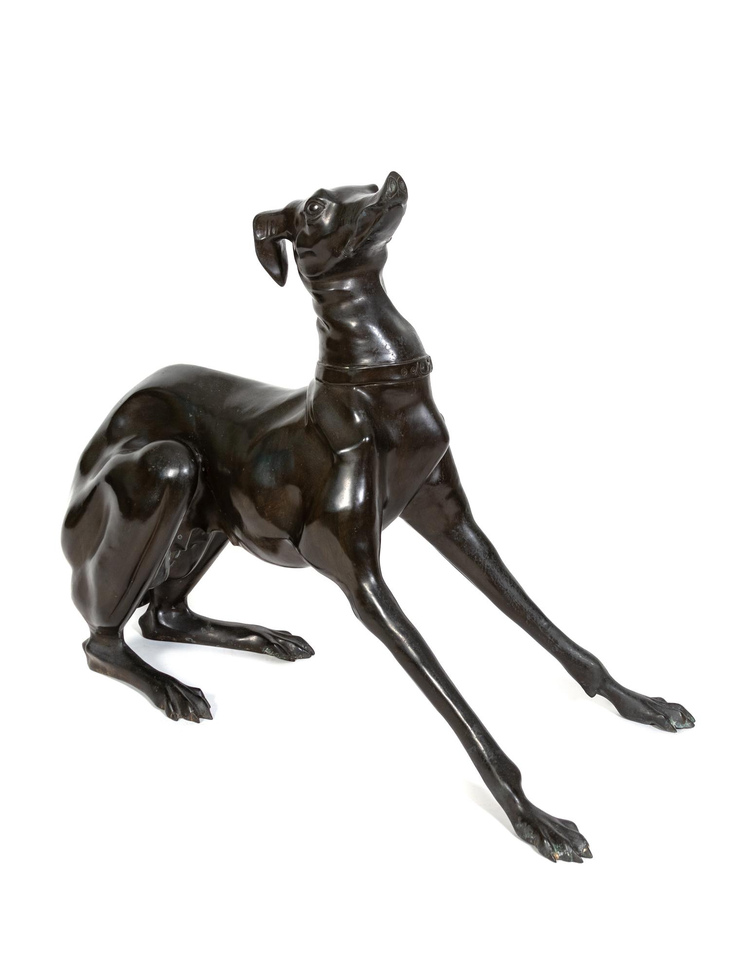 A Bronze Sculpture of a Whippet — 20TH CENTURY