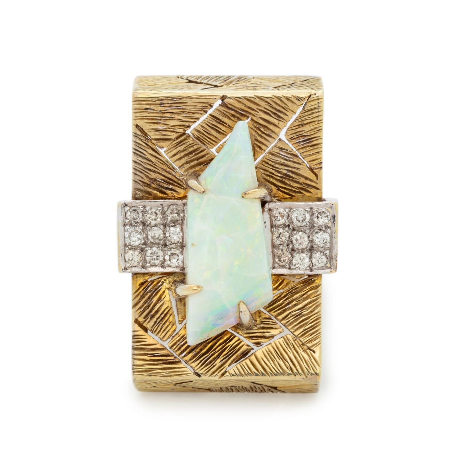 OPAL AND DIAMOND RING