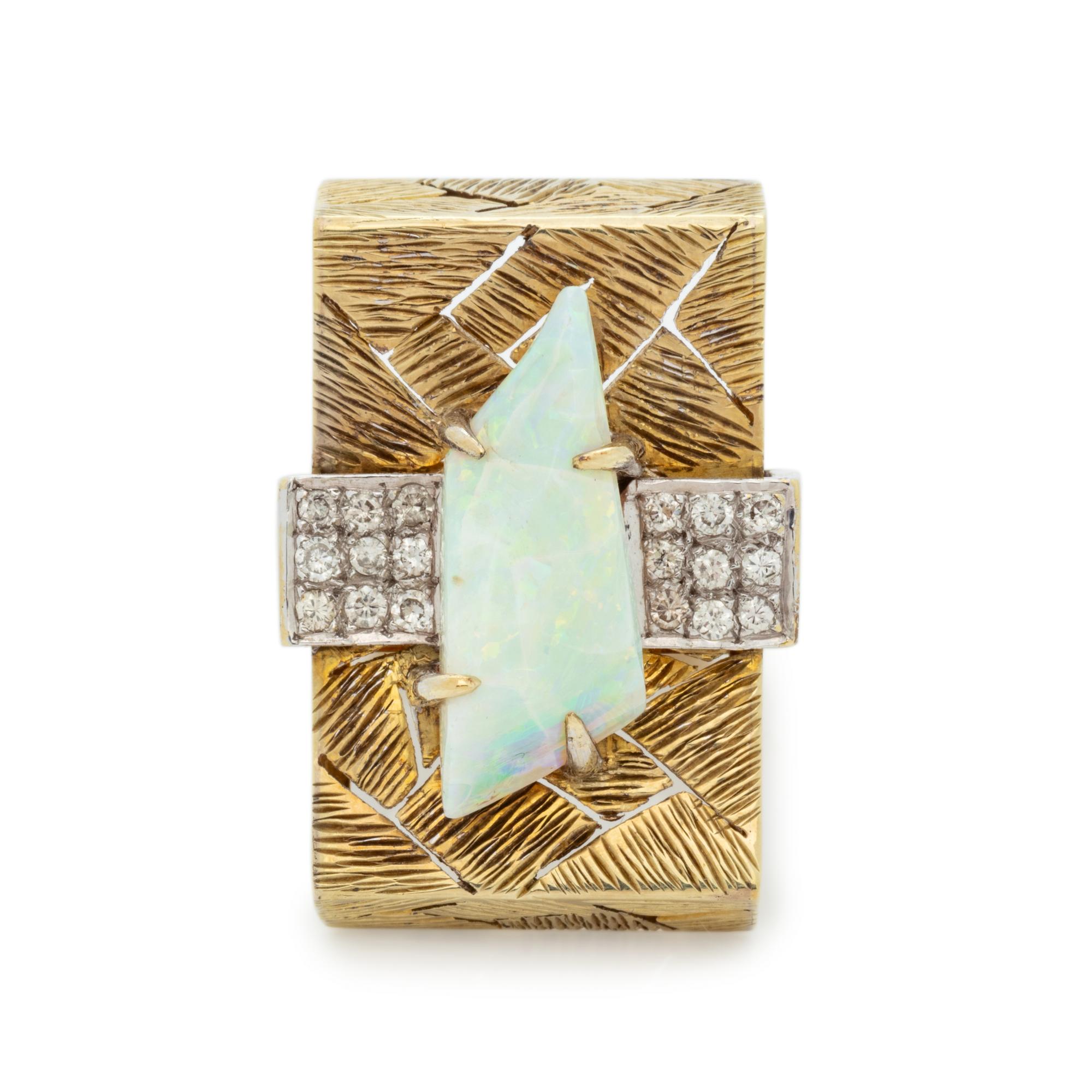 OPAL AND DIAMOND RING