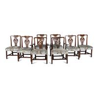 A Set of Eight George III Style Mahogany Dining Chairs