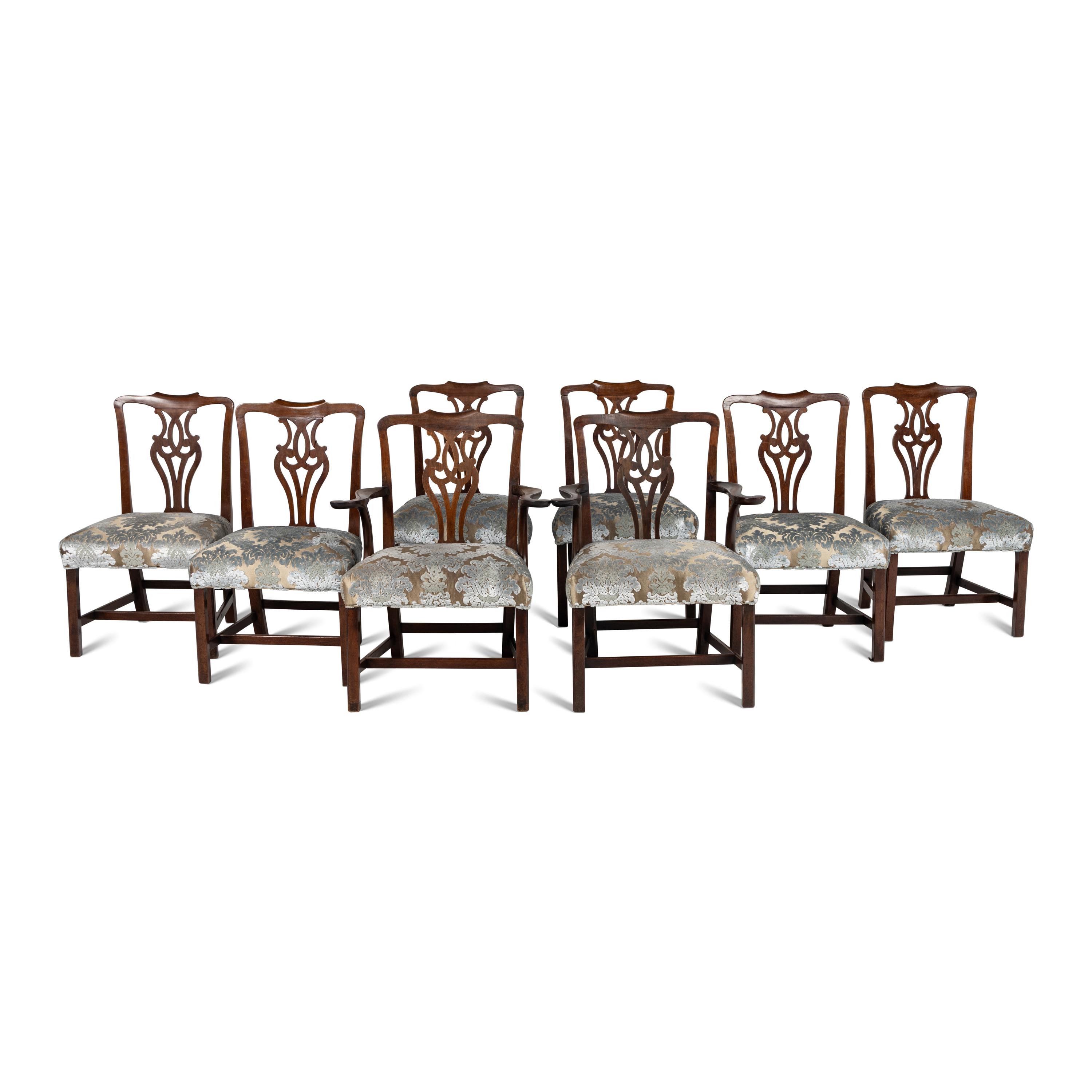A Set of Eight George III Style Mahogany Dining Chairs