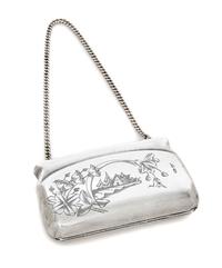 A Russian Silver Change Purse, Maker's mark Cyrillic IGI, Moscow, early 20th century, the front centered by an engraved cabin in a fore