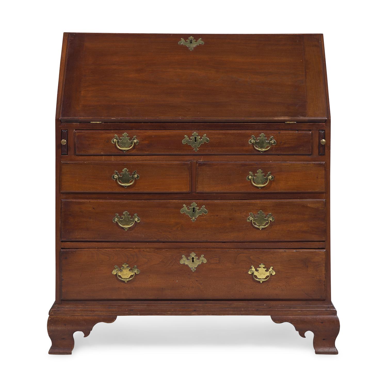 A Chippendale Walnut Slant-Front Desk