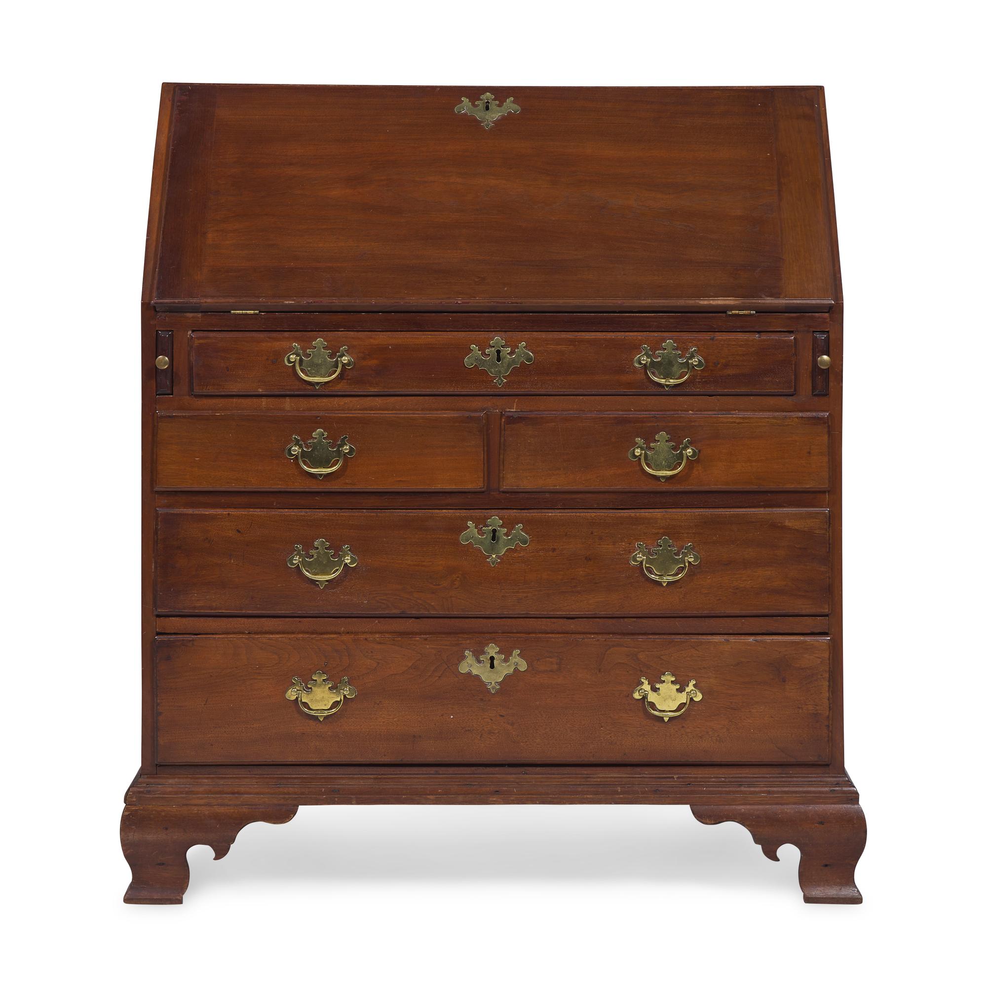 A Chippendale Walnut Slant-Front Desk