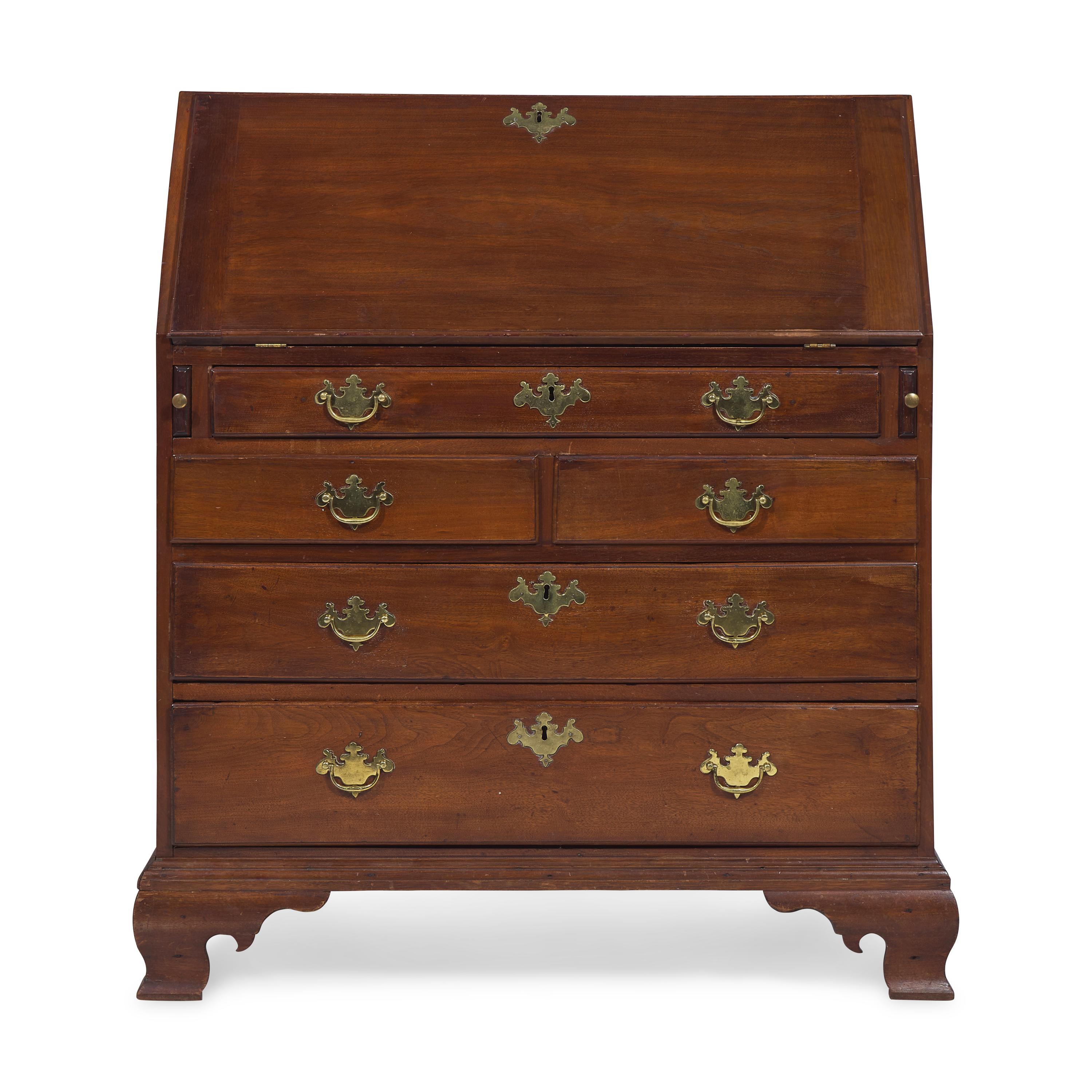 A Chippendale Walnut Slant-Front Desk