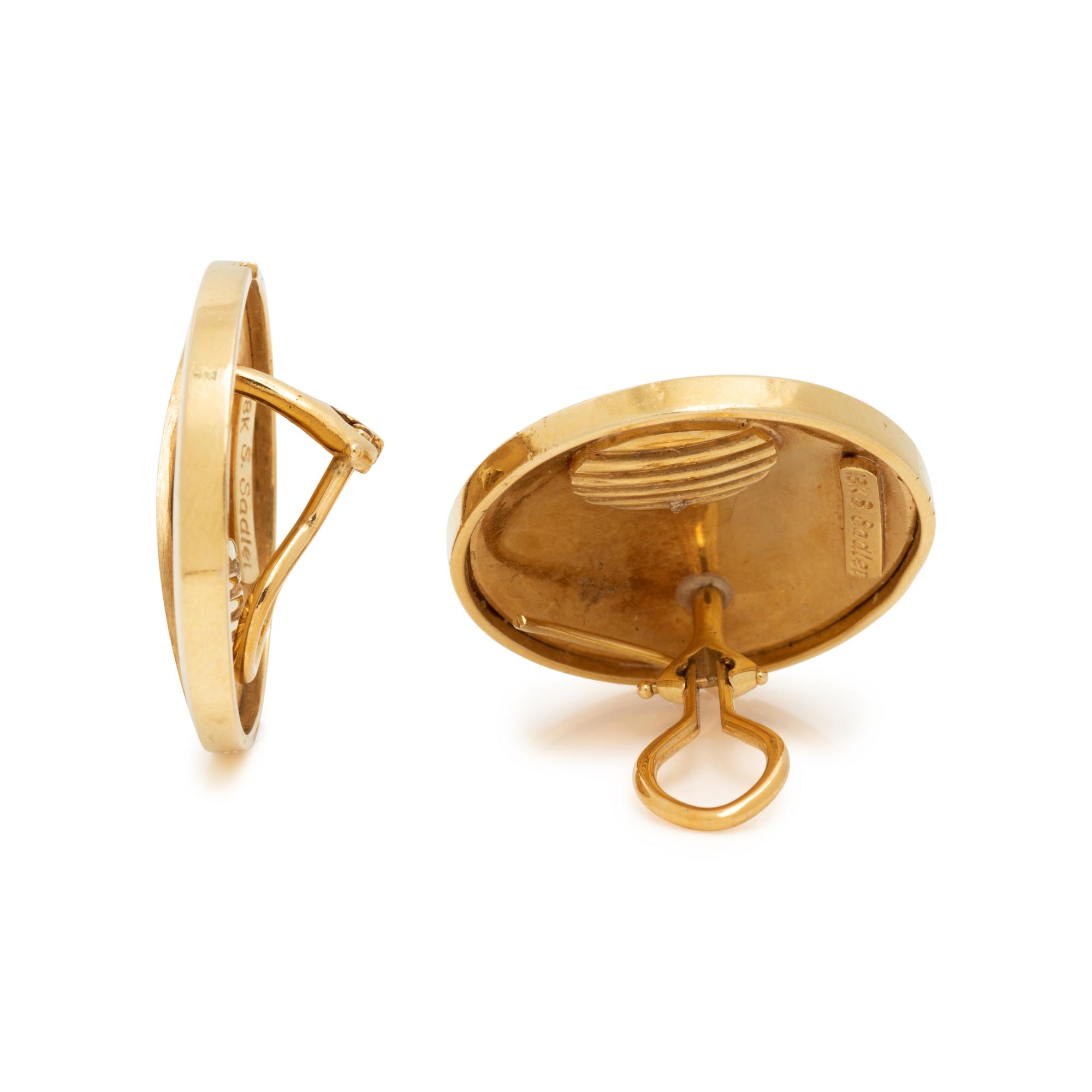 SUSAN SADLER, YELLOW GOLD EARCLIPS