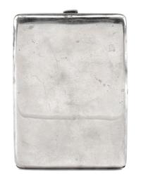 An English Enameled Silver Cigarette Case, Maker's Marks Obscured, the lid enameled to show a nude model.