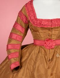 Silk Taffeta Three-Piece Evening Dress, 1860s