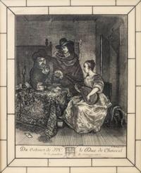 Four French Etched Scrimshaw Panels Height 8 1/2 x width 6 inches. — EARLY 19TH CENTURY