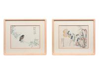 A Set of Eight 'Flower and Poem' Album Leaf Prints