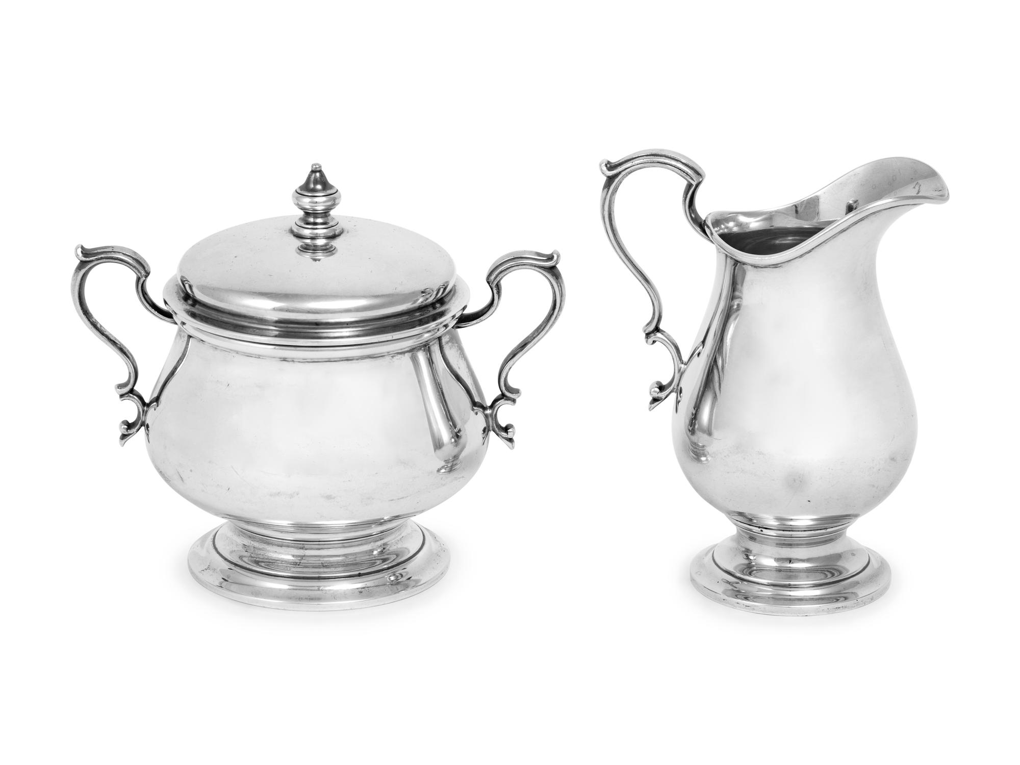 A Tiffany & Co. Silver Creamer and Covered Sugar