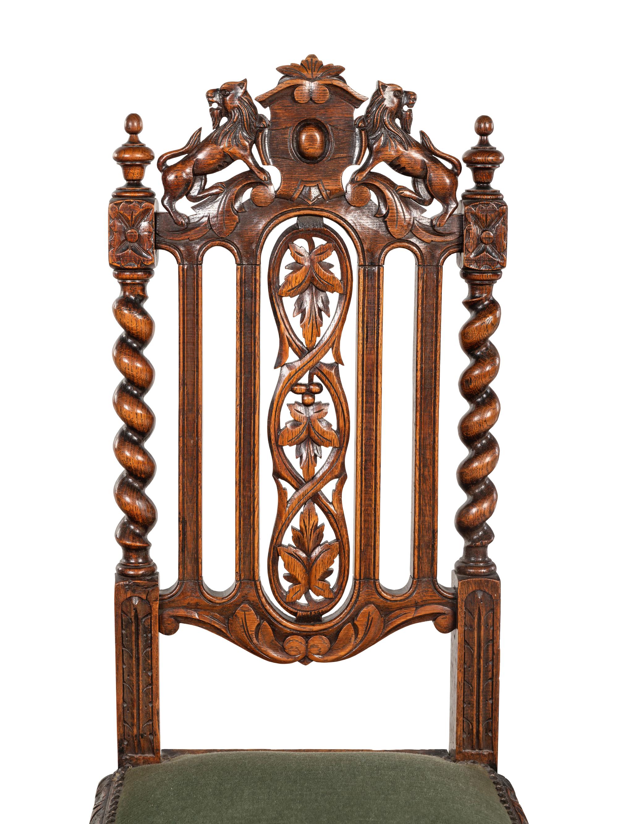 A Set of Four William and Mary Style Dining Chairs