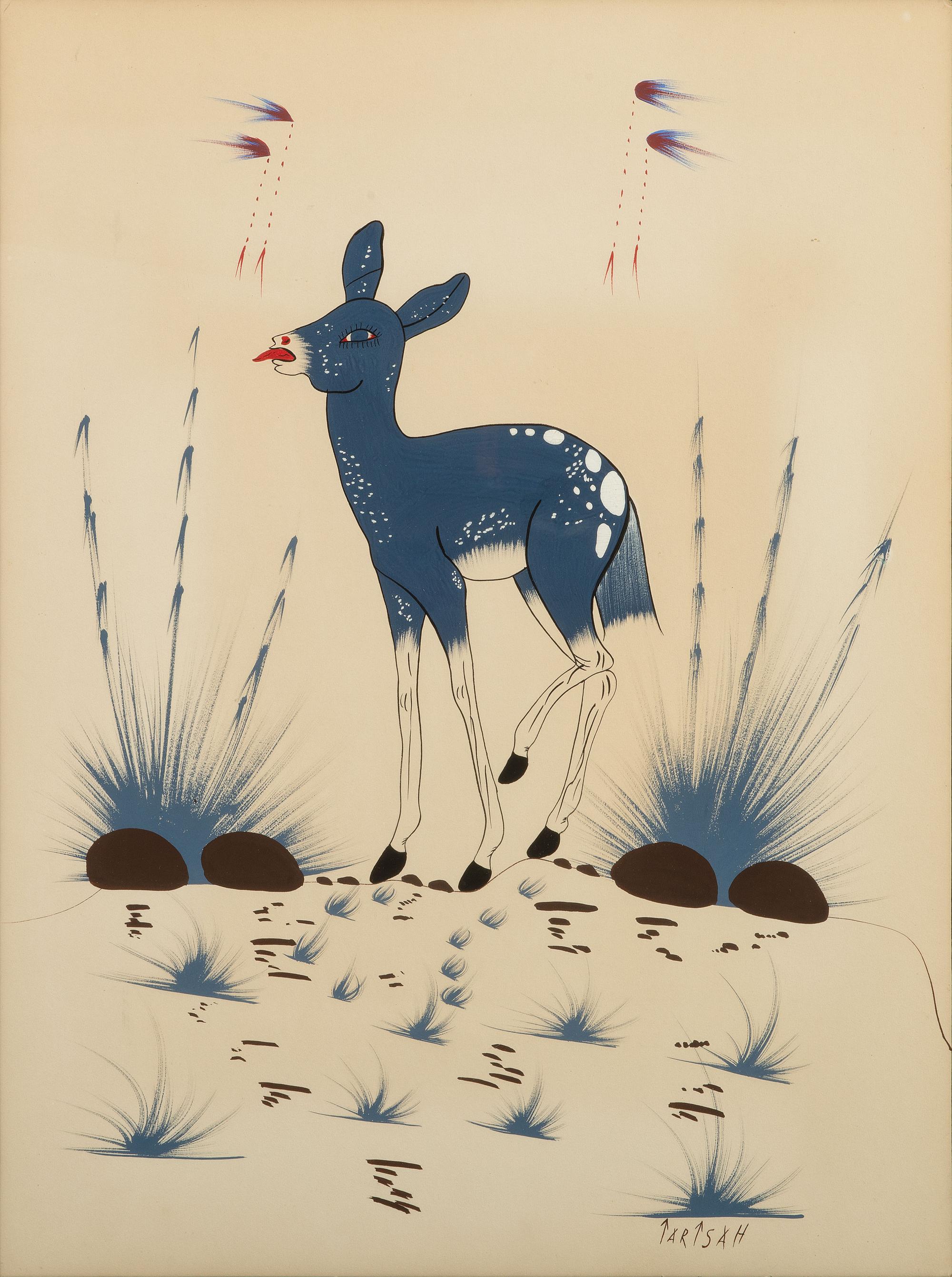 Jim Tartsah (Kiowa, 1934-1984) watercolor on paper lot of…