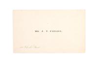 FIELDS, JAMES T. Yesterdays with Authors. London, 1872. 2 vols. With ALS, royalty checks, and ANS.