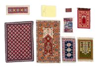 Seven Needlepoint Rugs Largest 10 5/8 x 6 inches. — Various Makers
