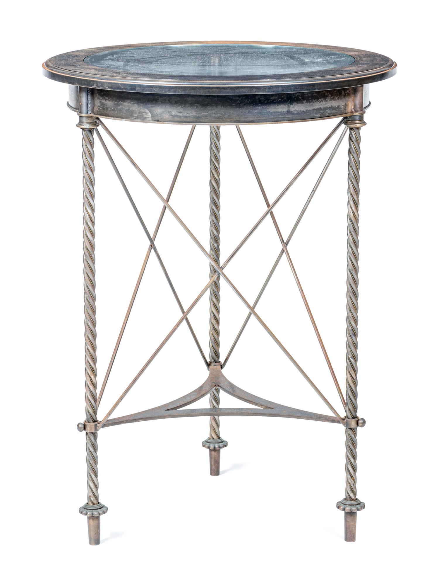 A French Steel and Glass Gueridon