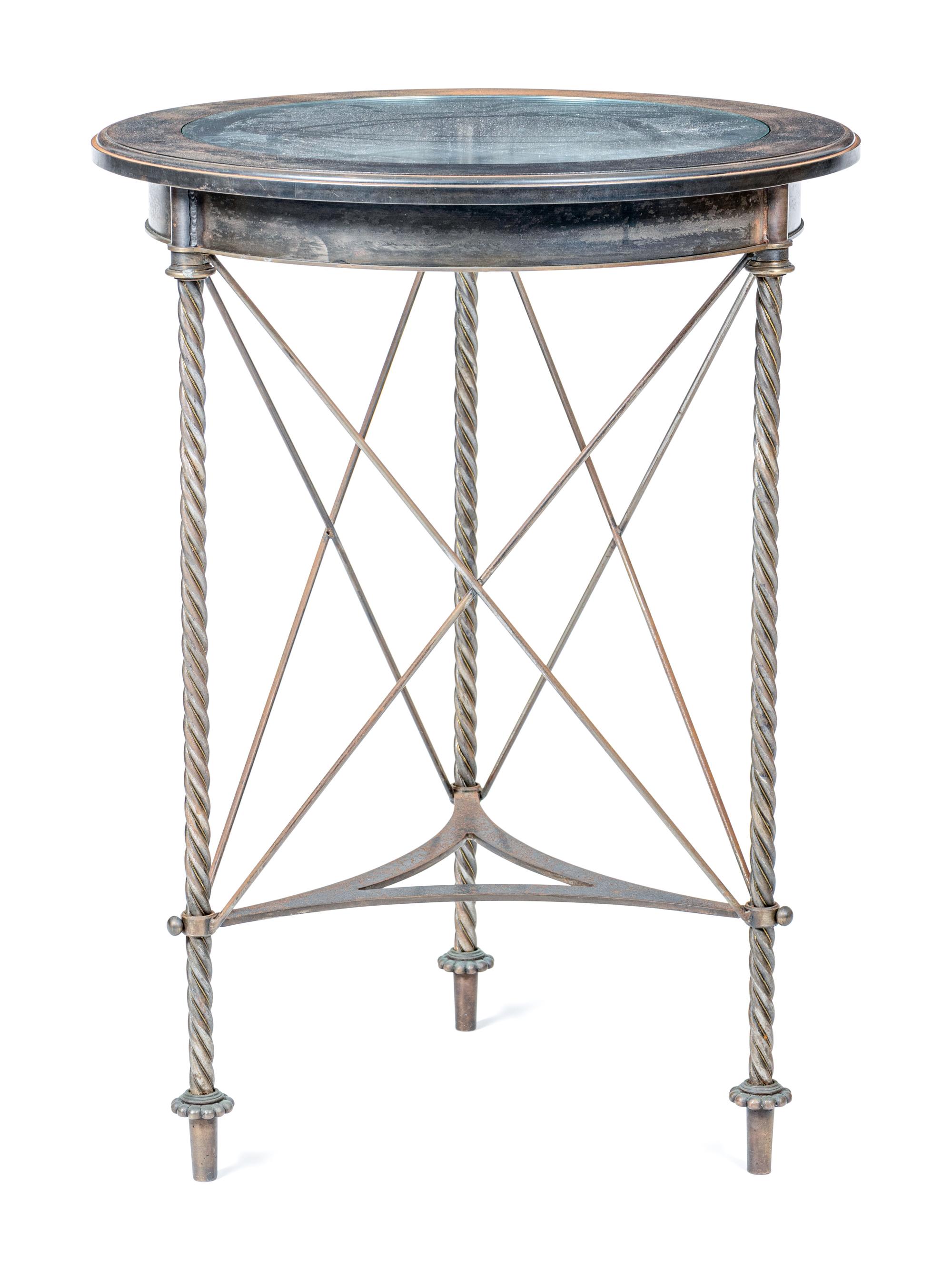 A French Steel and Glass Gueridon