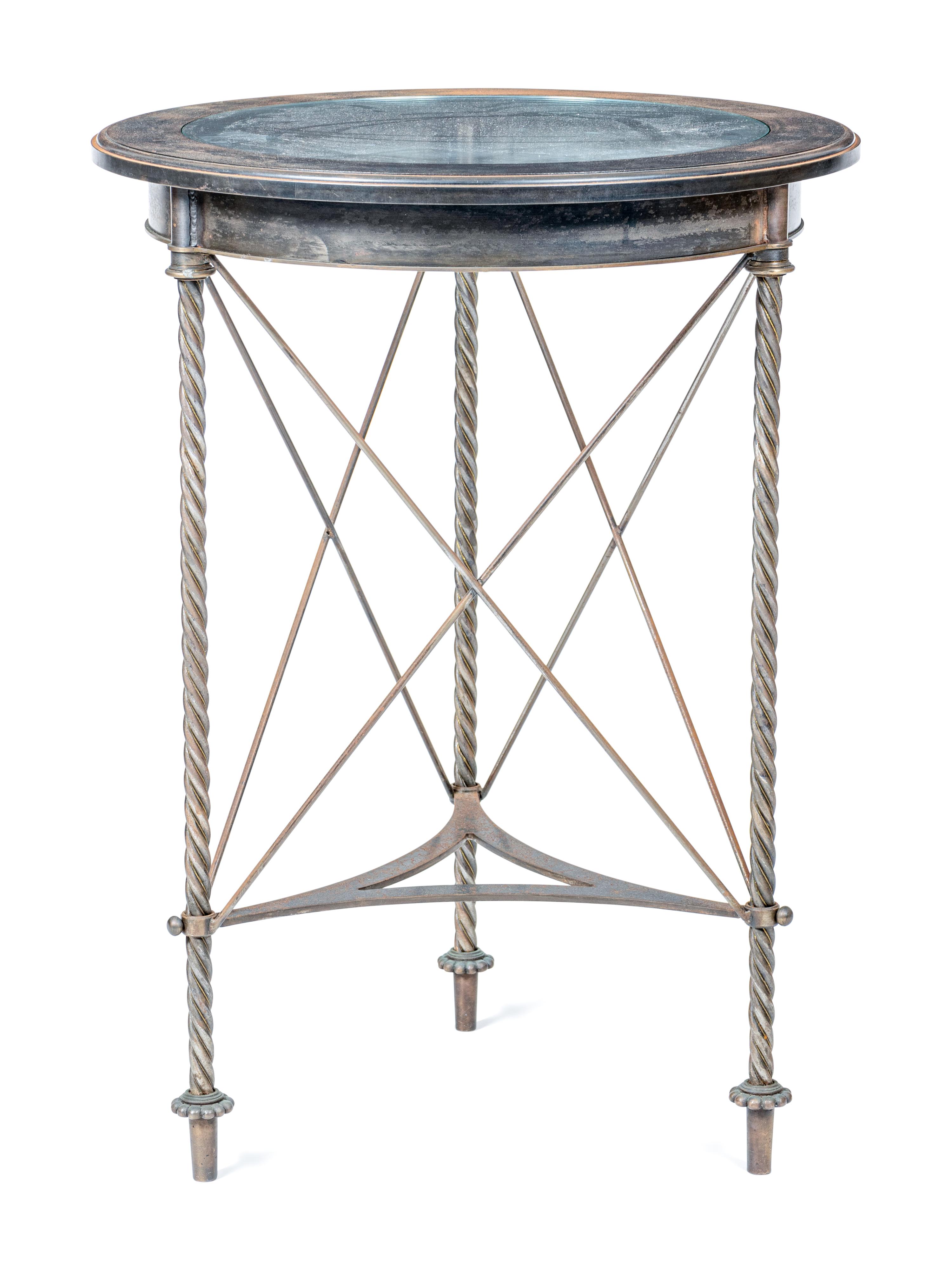 A French Steel and Glass Gueridon
