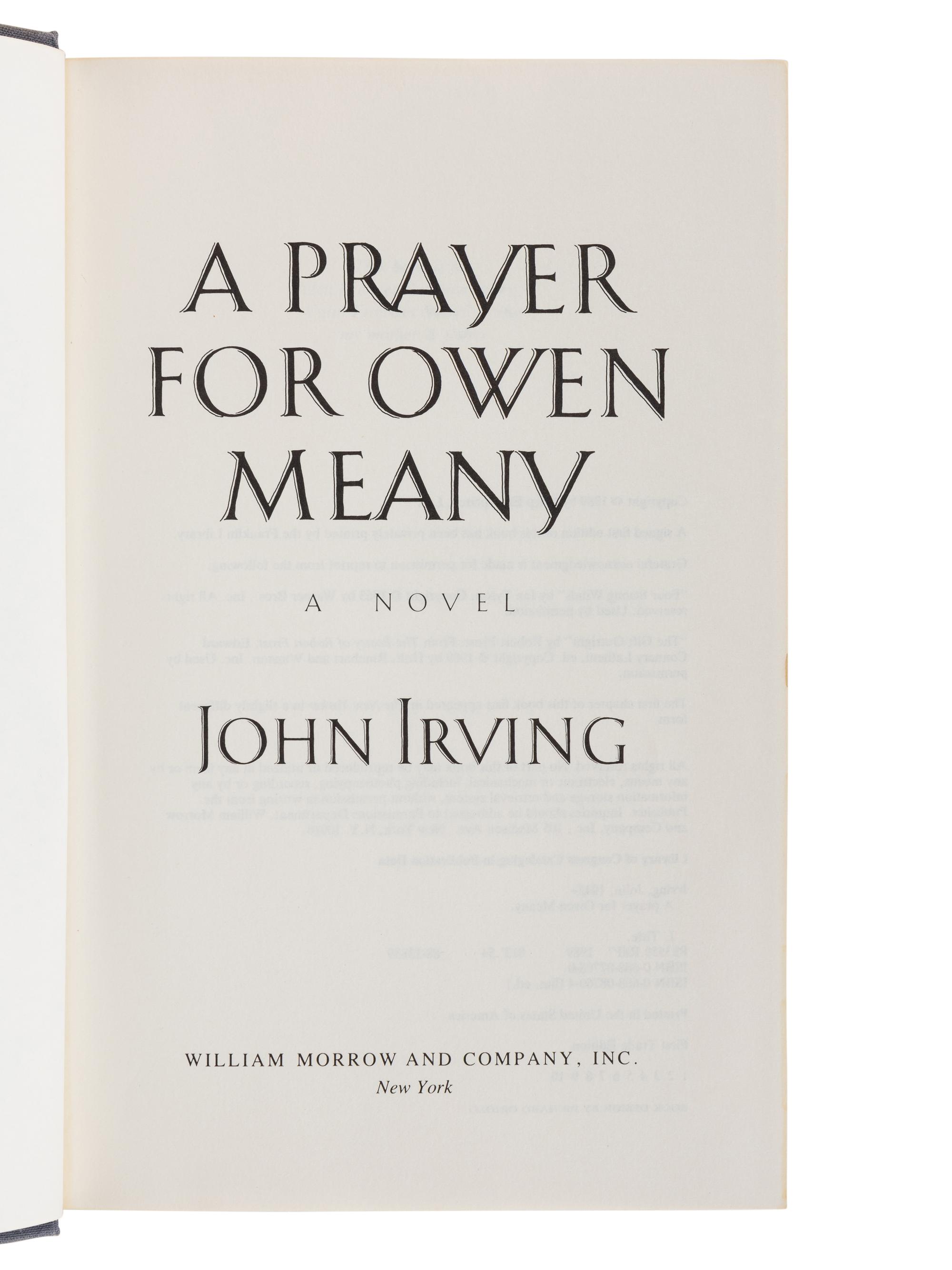 IRVING, John (b. 1942). Cider House Rules . New York: William Morrow and Company, Inc., 1985.