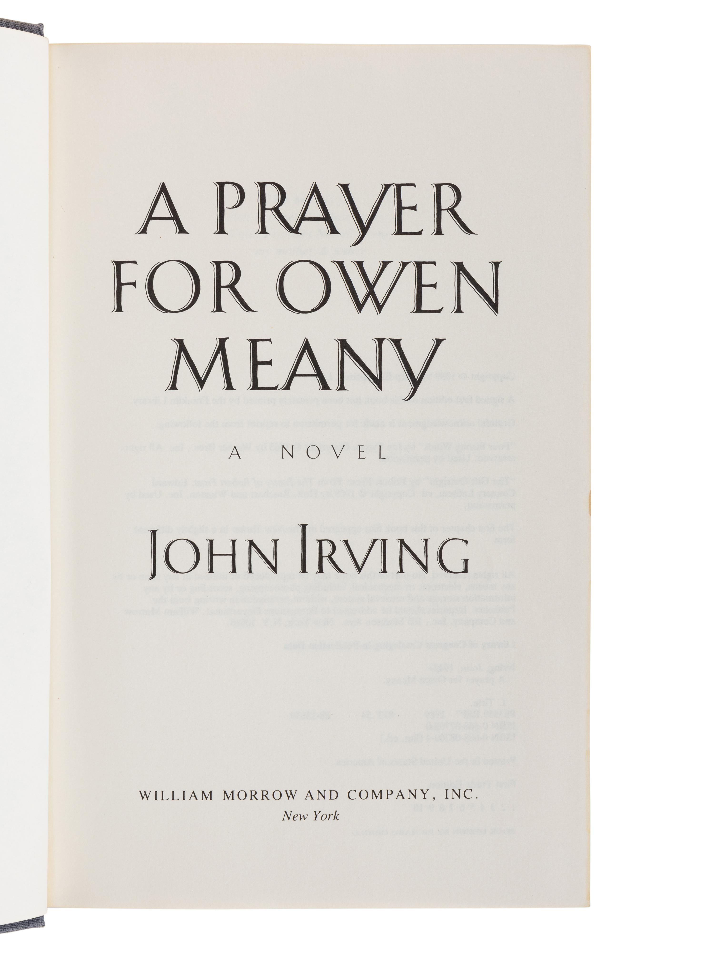 IRVING, John (b. 1942). Cider House Rules . New York: William Morrow and Company, Inc., 1985.
