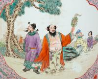 A Chinese Export Enameled Porcelain Garden Seat