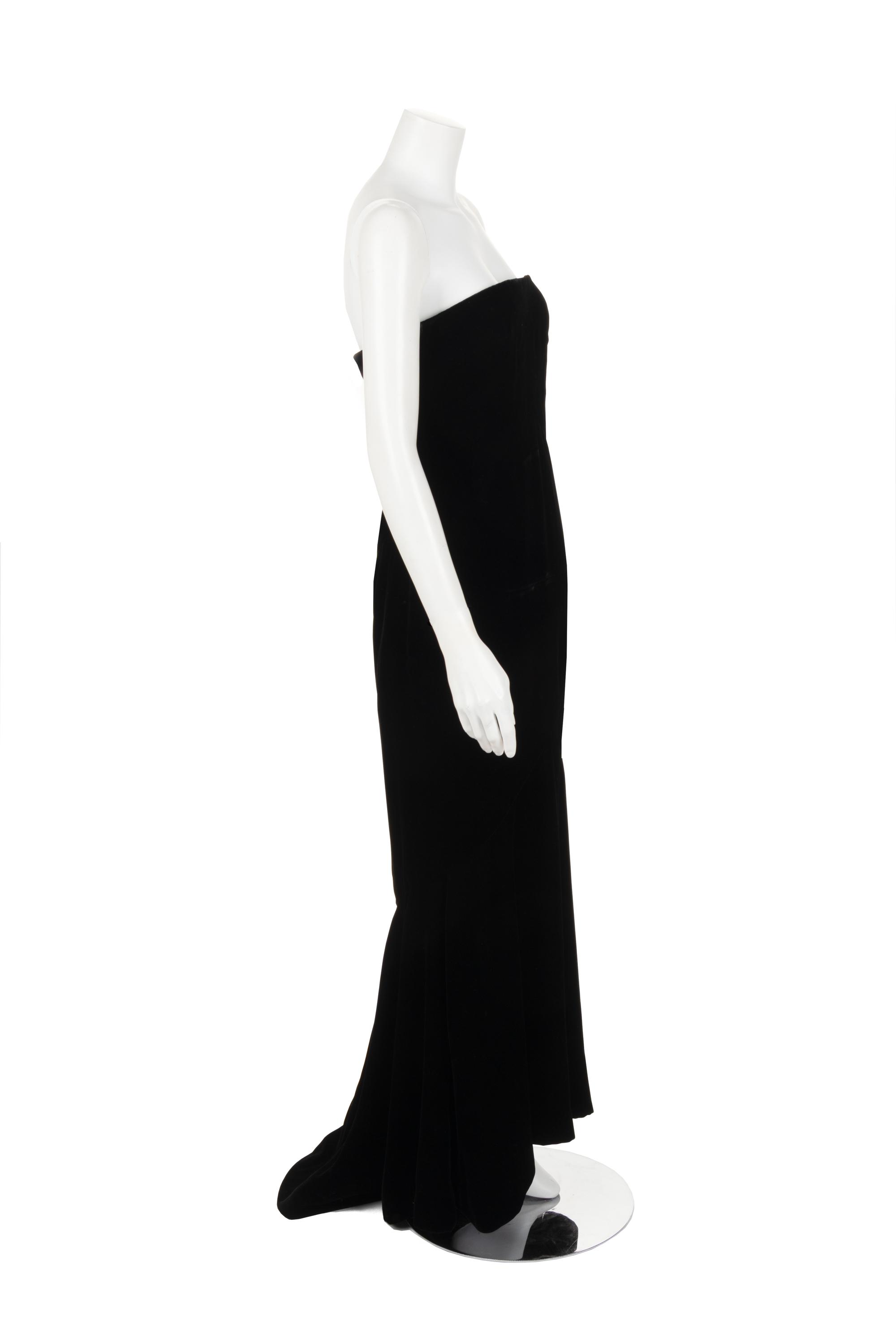 Christian Dior Haute Couture Velvet Strapless Evening Dress, Fall/Winter 1987/88