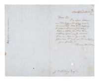 HARRISON, Anna (1775-1864). Autograph letter signed ("Anna Harrison"), to J.L. Whitney. Northbend [Ohio], 7 March [1851?].