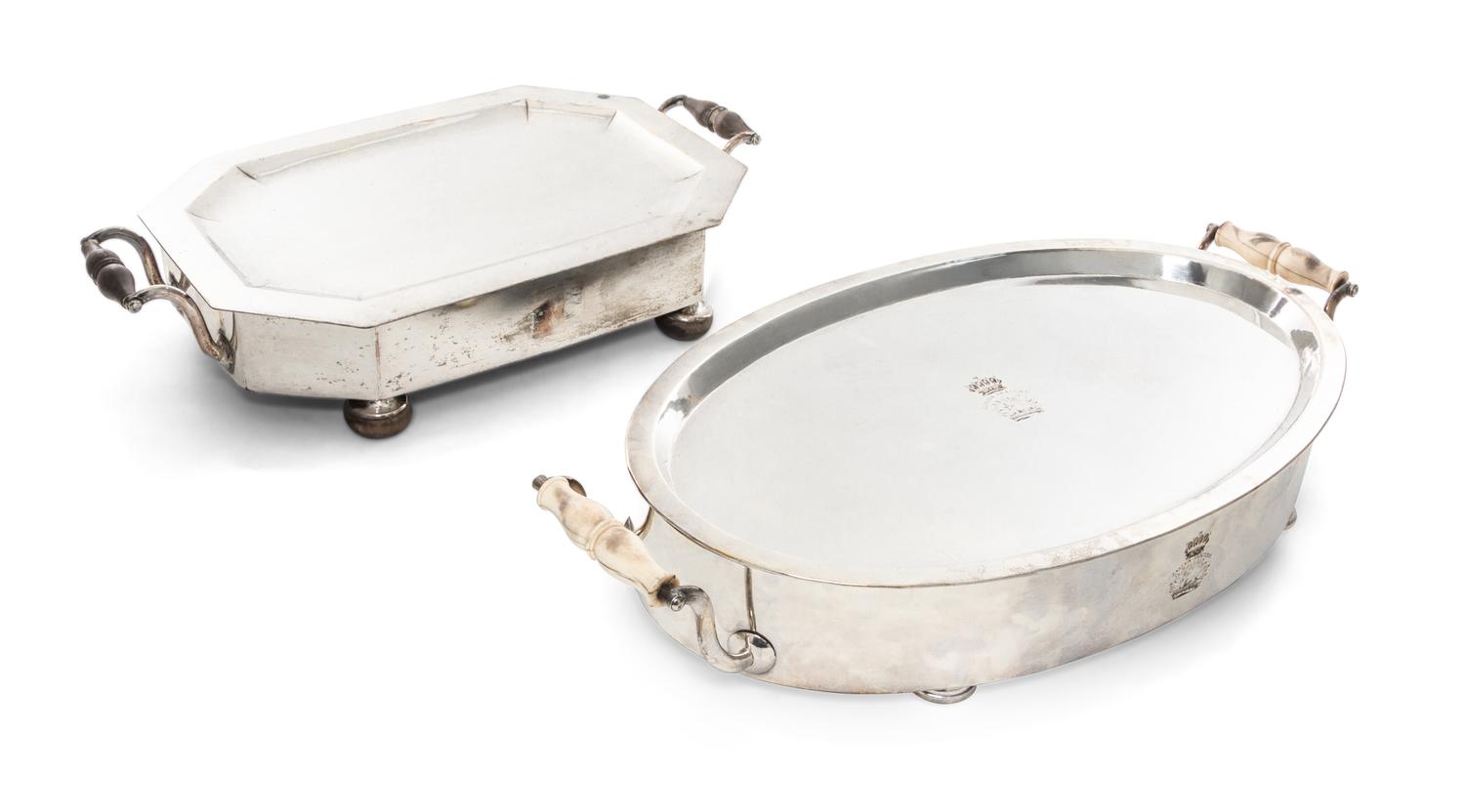 A Collection of Silver-Plate Serving Articles, 20th Century, comprising warming stands of various form and size.